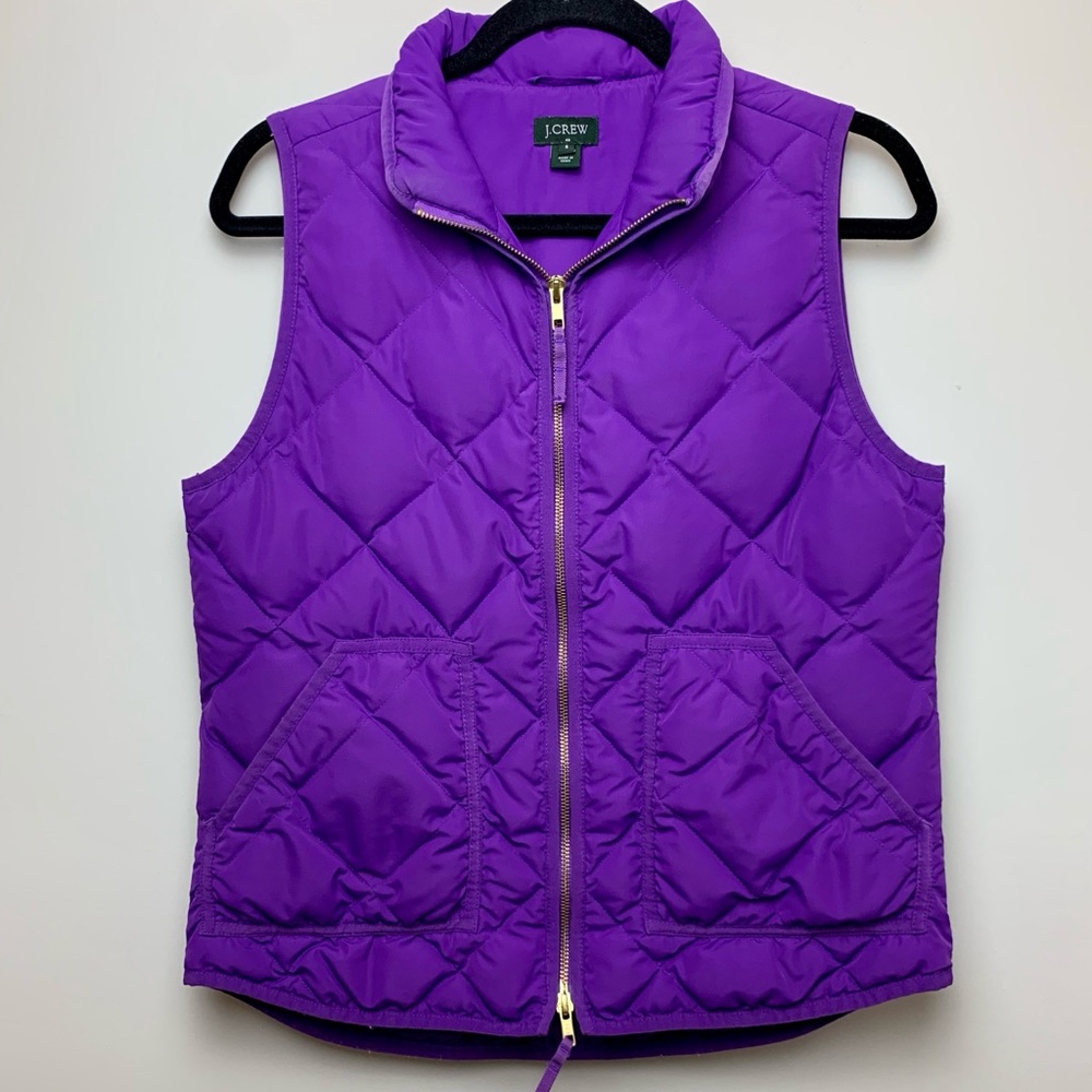 J. CREW FACTORY Purple Quilted Puffer Vest